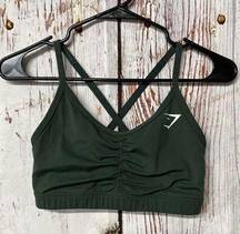 Gymshark Women's Ruched Crossback Sports Bra - Green / Size Small / GLSB4720-OG