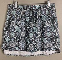 Zeroxposur skort large tennis pattern geometric NEW blue gray activewear