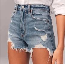 Abercrombie & Fitch  High Rise Mom Jean Shorts Distressed