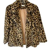 Ladies Boutique leopard Print Faux Fur jacket size Small