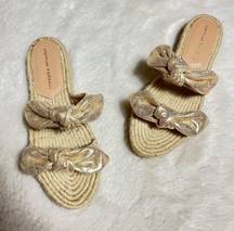 Bow Leather Espadrilles Sandals