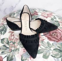 Black Ruffle Mule / Flats