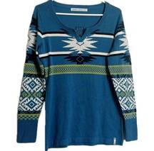 Woolrich women’s size medium split neck Aztec long sleeve sweater