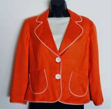 I.C.E. Tangerine Long Sleeve Silk Blend Blazer Size 6