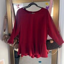mud pie red blouse size L