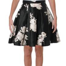 Black And White Floral Skater Skirt