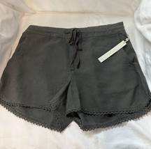 Caslon Linen Blend Shorts Size M Color Grey Beluga