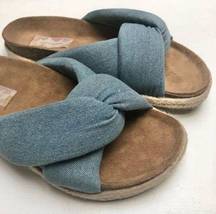 BAND OF GYPSIES Move Over Slide Sandal Denim Blue US7 NWOT