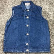 Apache Vintage Button Front Sleeveless Denim Vest Size Small