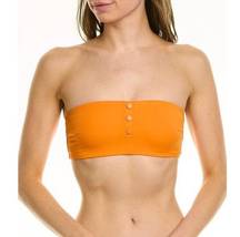 NWT  Ines Strapless Bright Orange Bikini Top Tube Top in Persimmon Neon sz L