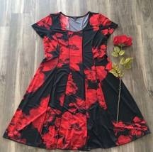 Sami & Jo black and red floral dress size small