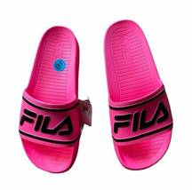 FILA NWT  Hot Pink Spell Out Logo Slide Sandal