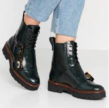 Scotch & Soda Olivine Leather Brogue Biker Combat Boots