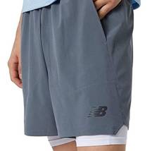 New Balance Vintage Gray running Shorts with built in biker shorts