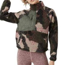 Women's SZ XS 1/2 Zip Sherpa Pullover Sweatshirt Camo Print Jacket