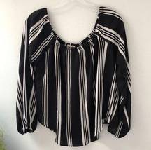 bleuh ciel black & white off the shoulder blouse.