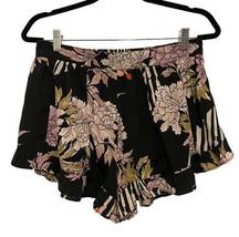 Band of Gypsies Floral Ruffle Flow Hem Shorts Size Medium Pull On Boho