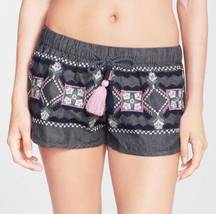 Anna Sui x O’Neill Eureka Embroidered Shorts Boho Aztec Tribal Woven Rope S