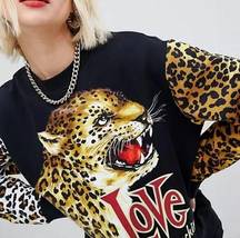 Love Moschino Leopard Print Sweatshirt Size 40 IT