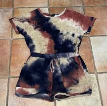 Wildflower, distressed, tie dye, elastic waist, Romper