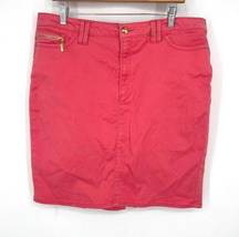 Max Jeans Straight Skirt in Coral Salmon Pink Size 14