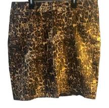 Pre Owned Women’s Hydraulic Nolita Mid Rise Skirt Cheetah Print Sz 16 Rave Feati