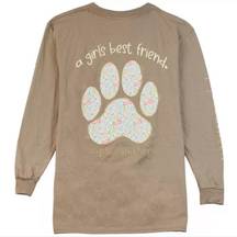 Simply Southern NWT  “A Girl’s Best Friend” Paw Print Long Sleeve Tshirt XL