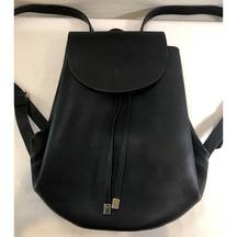 Zara Basic Collection Black Faux Leather Backpack Purse