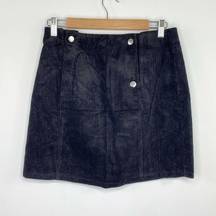 LF One Way Black Corduroy Knit Mini Skirt Women's Size 10