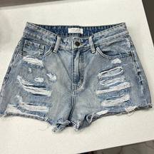 Cutoff Stone washed Jean shorts