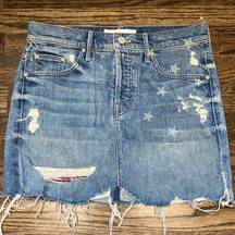 MOTHER denim The Vagabond Mini Skirt in Stars & Stripes