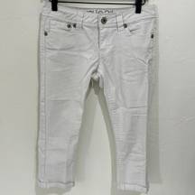 White Denim Crops Capris Embellished Size 3/4