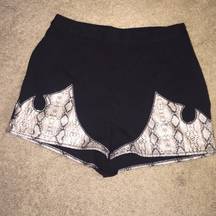 Sugar lips black high waisted snake skin shorts