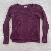 Hollister  maroon cable knit sweater size m