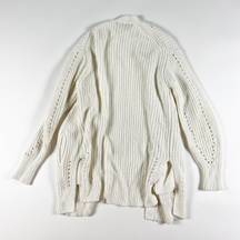 360 Sweater Italian Yarn Cotton Ultra Soft Crochet Knit Open Front Cardigan S