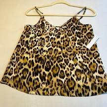 Abound Womens Leopard Print Cami Top Black Tan Size Xtra Xtra Small‎