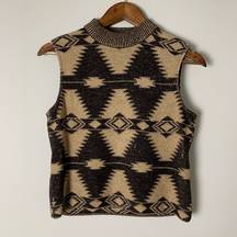 St. John  Sport Knit Aztec knit Sleeveless Vintage 90s Top