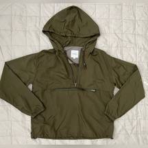 Thread & Supply Olive Green Quarter Zip Pullover Windbreaker - Small