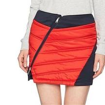 Spyder Vintage Down Insulated Mini Skirt Red Navy Women’s Size 6 Puffer Skirt