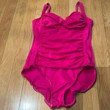 Croft& Barrow pink one piece swimsuit size 14 .
