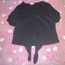 Short Sleeve Black Shirt With Buttons