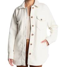 NEW With Tags  Cream Textured Women’s Oversized Button Down Shacket