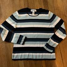 Vintage Joneswear 100% Cotton blue and white striped long sleeve shirt XL