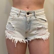 Forever 21 Lightwash Distressed Jean Shorts