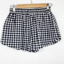 Emma & Sam Black White Gingham Printed Casual Shorts Women's Size Small S