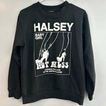 Halsey Hot Mess Pullover Black Sweatshirt Size XS