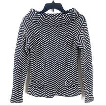 Tracy Reese  Black White Heavy Knit Chevron Sweater