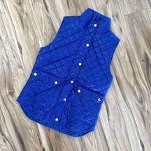 J.Crew  | Bright Cobalt Blue Quilted Shiny Field Puffer Vest | Size XXS