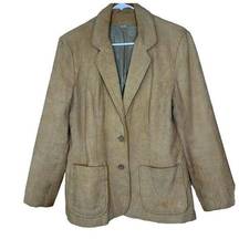 Buttons Vintage Women’s Corduroy Blazer Beige Camel Academia 70’s  Size 11/12 Med