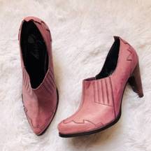 Envy Ankle Bootie 10 Western Style Leather Crushin Mauve Cowgirl Southern